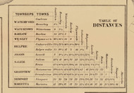 Table of Distances - Washington Co., Ohio 1858 Old Town Map Custom Print - Washington Co.