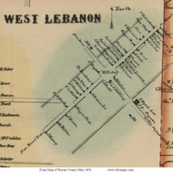 West Lebanon - Paint, Ohio 1856 Old Town Map Custom Print - Wayne Co.
