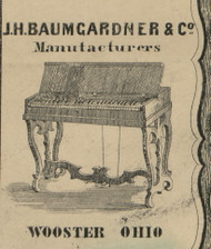 Baumgardner Piano - Wayne Co., Ohio 1856 Old Town Map Custom Print - Wayne Co.