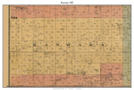 Kanwaka, Kansas 1887 Old Town Map Custom Print - Douglas Co.