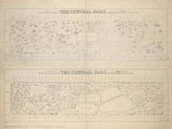 NY 1856 - Old Map of Central Park Before & After Improvement, Manhattan - Old Map Reprint NYC Small Areas