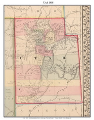 Utah 1868 Mitchell - Old State Map Reprint