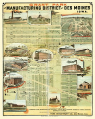 Des Moines 1887  - Old Map Reprint - Iowa Cities