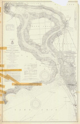 Upper Niagra River 1902 BW Lake Erie Harbor Chart Reprint Great Lakes 3 - 312
