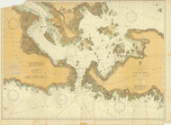 De Tour Passage to Munuscong Lake 1900 Northwest Lake Huron Harbor Chart Reprint Great Lakes 6 - 61