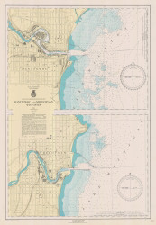 Manitowoc and Sheboygan 1944 Lake Michigan Harbor Chart Reprint Great Lakes 7 - 735