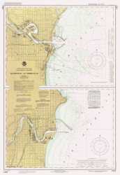 Manitowoc and Sheboygan 1988 Lake Michigan Harbor Chart Reprint Great Lakes 7 - 735