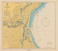 Milwaukee Harbor 1947 Lake Michigan Harbor Chart Reprint Great Lakes 7 - 743