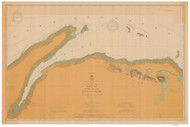Huron Bay and Huron Islands 1906 Lake Superior Harbor Chart Reprint Great Lakes 9 - 942