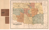 Oklahoma 1889 Rand McNally (Map with Text) Indian Territory - Old State Map Reprint