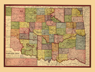 Oklahoma 1905 Daily Oklahoman (Map Only) Indian Territory - Old State Map Reprint