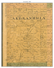 Alexandria, Kansas 1894 Old Town Map Custom Print - Leavenworth Co.