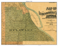 Delaware, Kansas 1894 Old Town Map Custom Print - Leavenworth Co.