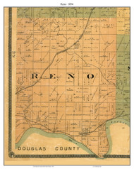 Reno, Kansas 1894 Old Town Map Custom Print - Leavenworth Co.