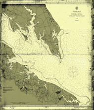 Potomac River 1 Chesapeake Bay to Piney Point 1913a - Old Map Nautical Chart AC Harbors 557 - Chesapeake Bay