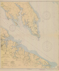 Potomac River 1 Chesapeake Bay to Piney Point 1943 - Old Map Nautical Chart AC Harbors 557 - Chesapeake Bay