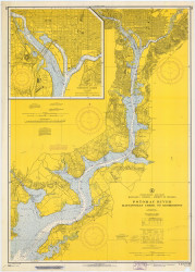 Potomac River 4 Mattawoman Creek to Georgetown 1966 - Old Map Nautical Chart AC Harbors 560 - Chesapeake Bay