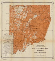 Tribal Territory - Creek & Seminole Nations 1902 Oklahoma Regional