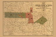 Oklahoma 1884 Cherokee Nation Indian Territory - Old State Map Reprint