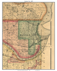 Kansas City, Kansas 1887 Old Town Map Custom Print - Wyandotte Co.