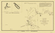 San Francisco Bay (Color) 1851 - Old Map Nautical Chart PC Harbors 675 - California