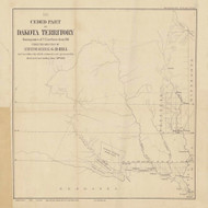 Dakota Territory 1863 Hill - Old State Map Reprint