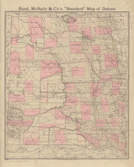 Dakota Territory 1887 Rand McNally & Co.'s Standard Map - Old State Map Reprint