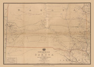 South Dakota 1881 Post Route Map - Old State Map Reprint