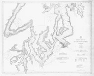 Puget Sound - Southern Part 1891 - Old Map Nautical Chart PC Harbors 6460 - Washington