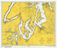 Puget Sound - Southern Part 1957 - Old Map Nautical Chart PC Harbors 6460 - Washington