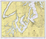 Puget Sound - Southern Part 1983 - Old Map Nautical Chart PC Harbors 6460 - Washington