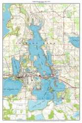 Center Lakes and Lindstrom 1974 - Custom USGS Old Topo Map - Minnesota - Lindstom Area