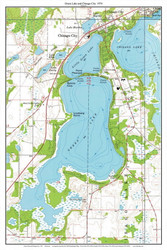 Green Lake and Chisago City 1974 - Custom USGS Old Topo Map - Minnesota - Lindstom Area