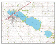 Lake Crystal and Loon Lake 1974 - Custom USGS Old Topo Map - Minnesota - Mankato Area