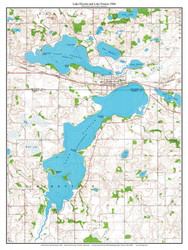 Lake Elysian and Lake Francis 1966 - Custom USGS Old Topo Map - Minnesota - Mankato Area