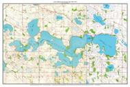Lake Jefferson and German Lake 1966 - Custom USGS Old Topo Map - Minnesota - Mankato Area