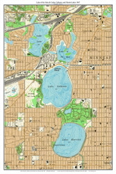 Calhoun Lake, Harriet Lake, and Lake of the Isles 1967 - Custom USGS Old Topo Map - Minnesota - Minneapolis Area