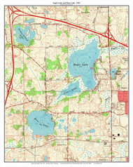 Eagle Lake and Bass Lake - Minneapolis 1967 - Custom USGS Old Topo Map - Minnesota - Minneapolis Area