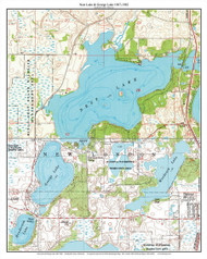 Nest Lake and George Lake 1967-1982 - Custom USGS Old Topo Map - Minnesota - Willmar Area