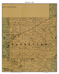 Burnstown, Brown Co. Minnesota 1900 Old Town Map Custom Print - Brown Co.