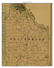 Cottonwood, Brown Co. Minnesota 1900 Old Town Map Custom Print - Brown Co.