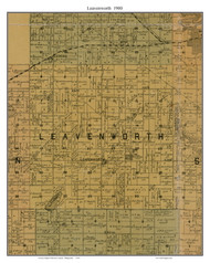 Leavenworth, Brown Co. Minnesota 1900 Old Town Map Custom Print - Brown Co.