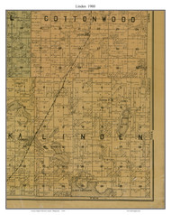 Linden, Brown Co. Minnesota 1900 Old Town Map Custom Print - Brown Co.