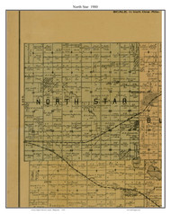 North Star, Brown Co. Minnesota 1900 Old Town Map Custom Print - Brown Co.