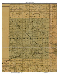 Prairieville, Brown Co. Minnesota 1900 Old Town Map Custom Print - Brown Co.
