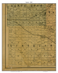 Stately, Brown Co. Minnesota 1900 Old Town Map Custom Print - Brown Co.