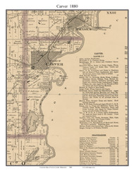 Carver, Carver Co. Minnesota 1880 Old Town Map Custom Print - Carver Co.