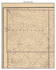 Hollywood, Carver Co. Minnesota 1880 Old Town Map Custom Print - Carver Co.