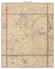 Waconia, Carver Co. Minnesota 1880 Old Town Map Custom Print - Carver Co.