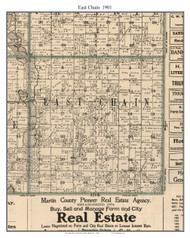 East Chain, Martin Co. Minnesota 1901 Old Town Map Custom Print - Martin Co.